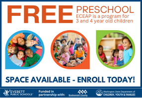 Space still available for FREE preschool!